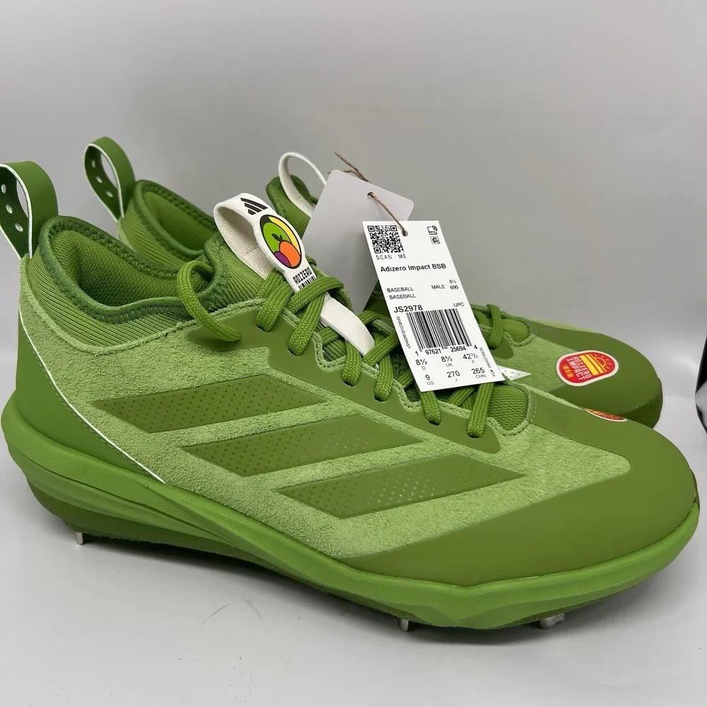 Adidas Adizero Impact Metal Cleats BSB SOMOS Baseball Rave Green JS2978 Mens 9